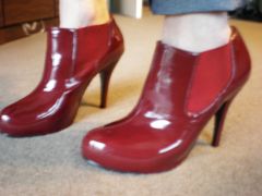 new low rise  red ankle  stiletto boots